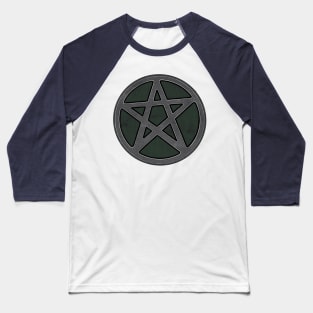 Grey Stone Effect Pentagram Baseball T-Shirt